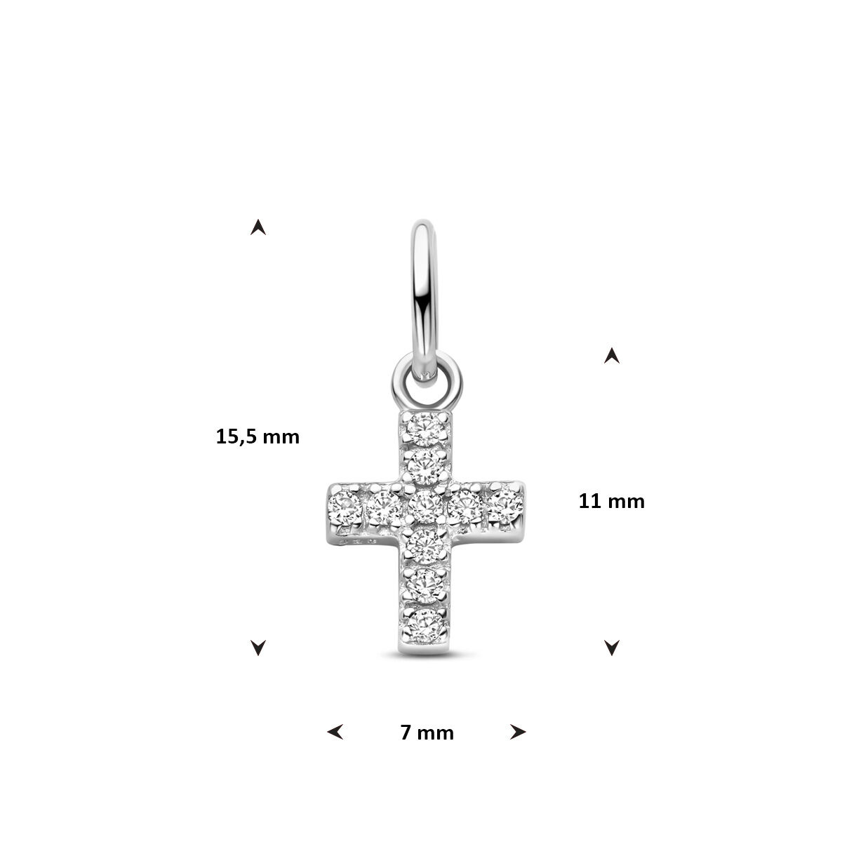 Zilveren Hanger Zirkonia Kruis-3