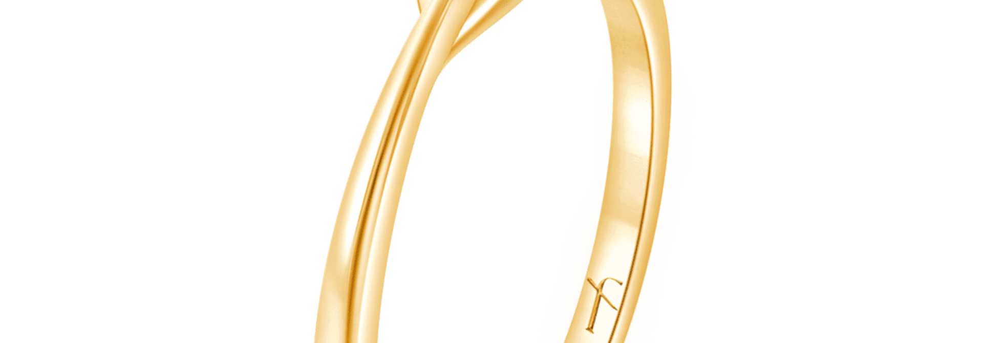 Fyere AMI 14 karaat gouden ring met emerald geslepen lab-grown diamant 0,50 ct