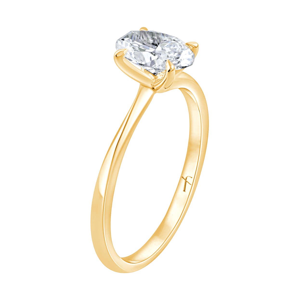 Fyere AVA 14 karaat gouden ring met ovaal geslepen lab-grown diamant 0,50 ct-1