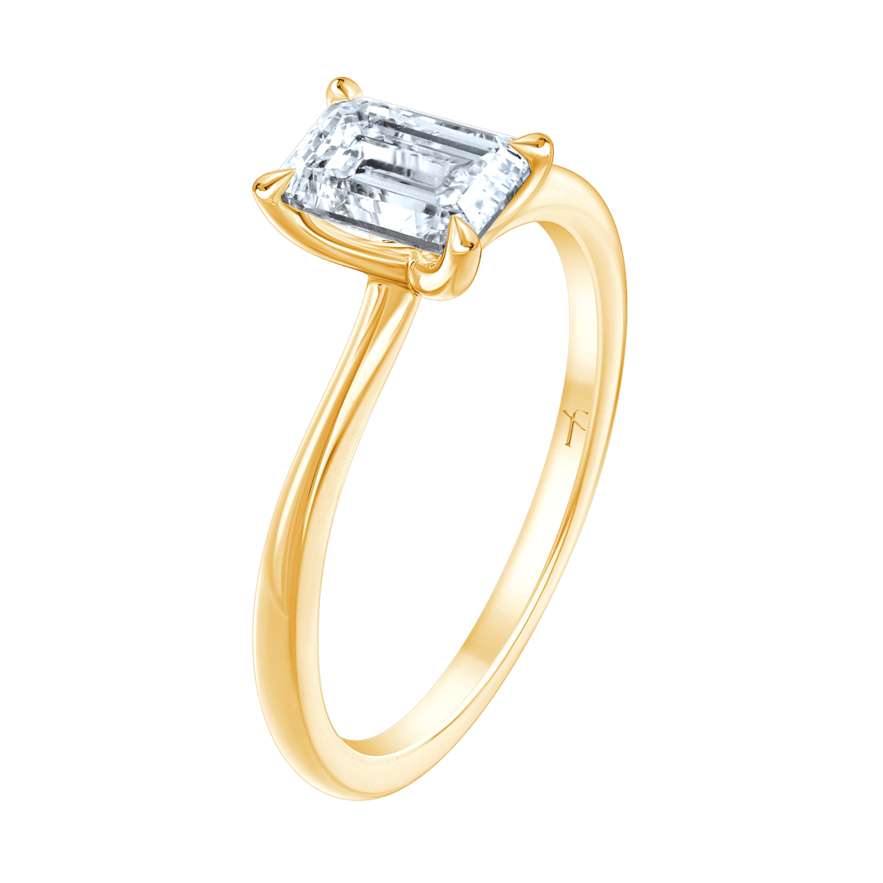 Fyere AVA 14 karaat gouden ring met emerald geslepen lab-grown diamant 0,50 ct-1
