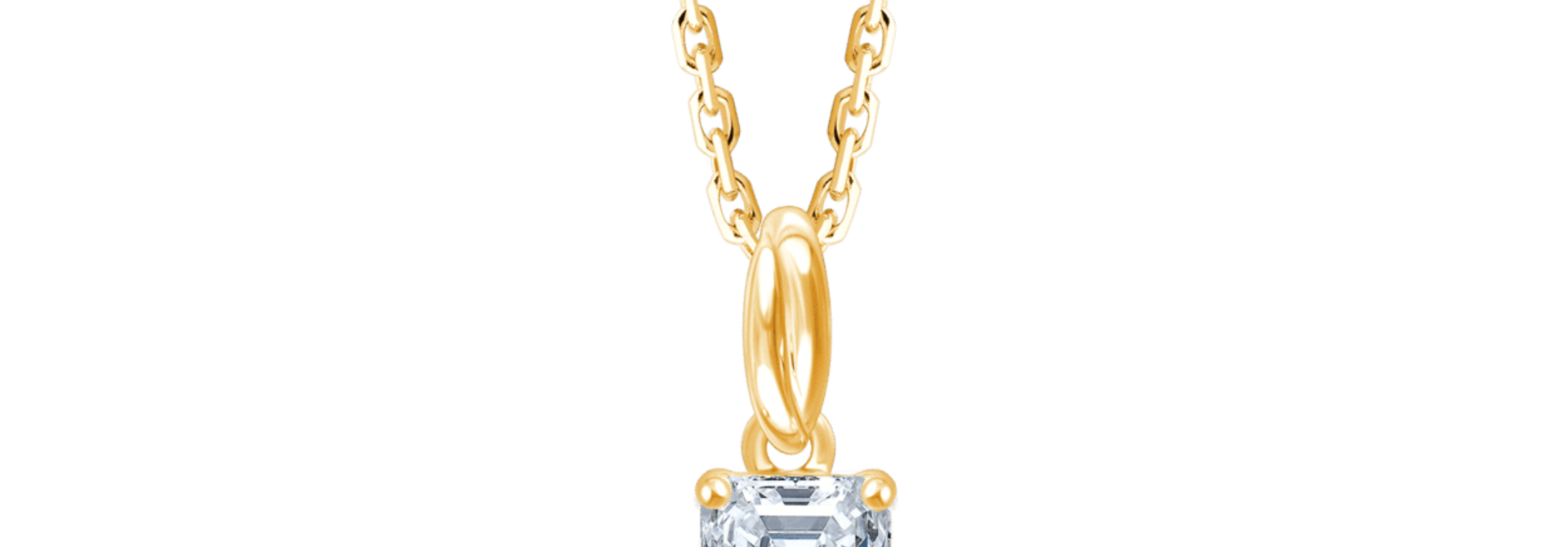 Fyere AVA 14 karaat gouden hanger met emerald geslepen lab-grown diamant 0,50 ct
