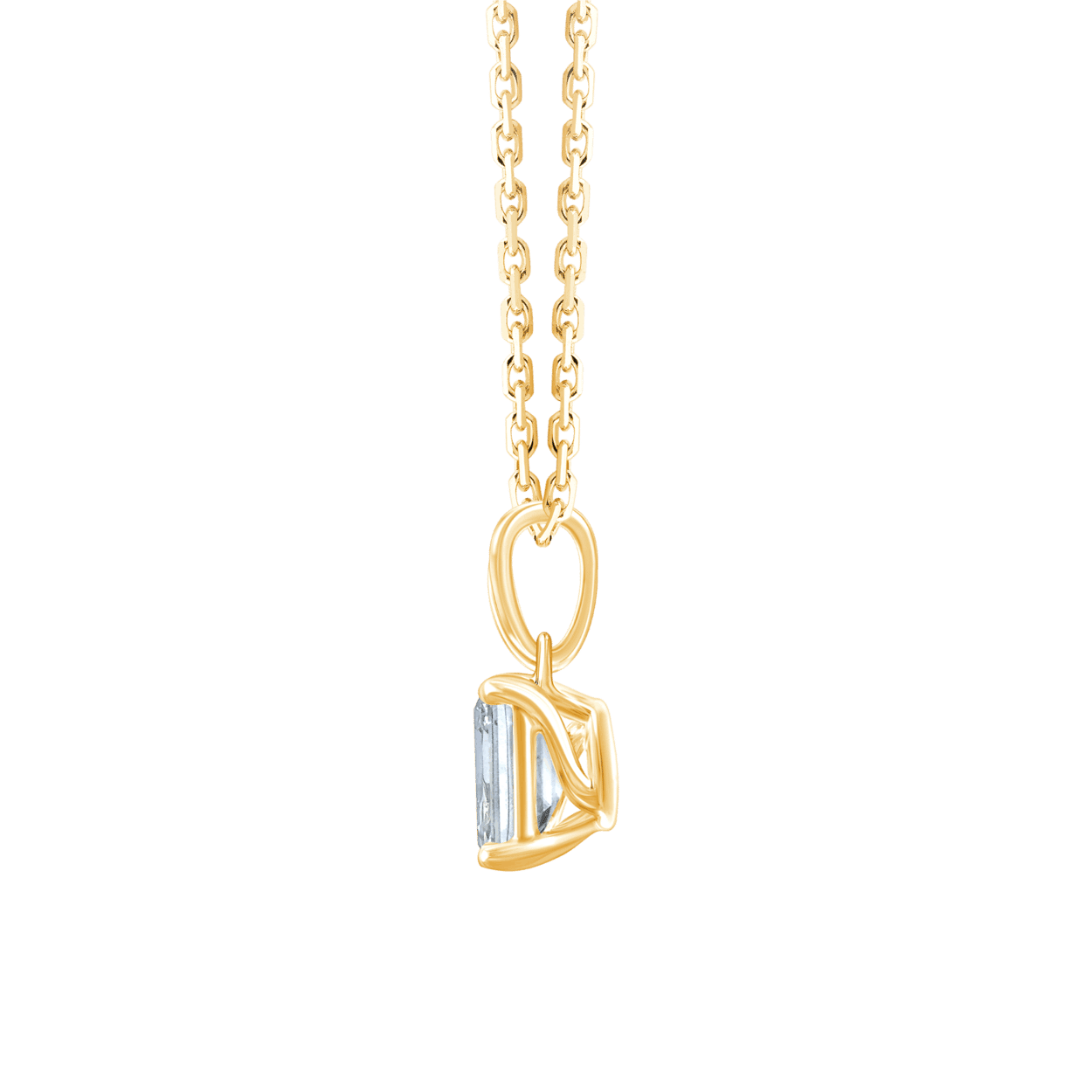 Fyere AVA 14 karaat gouden hanger met emerald geslepen lab-grown diamant 0,50 ct-2