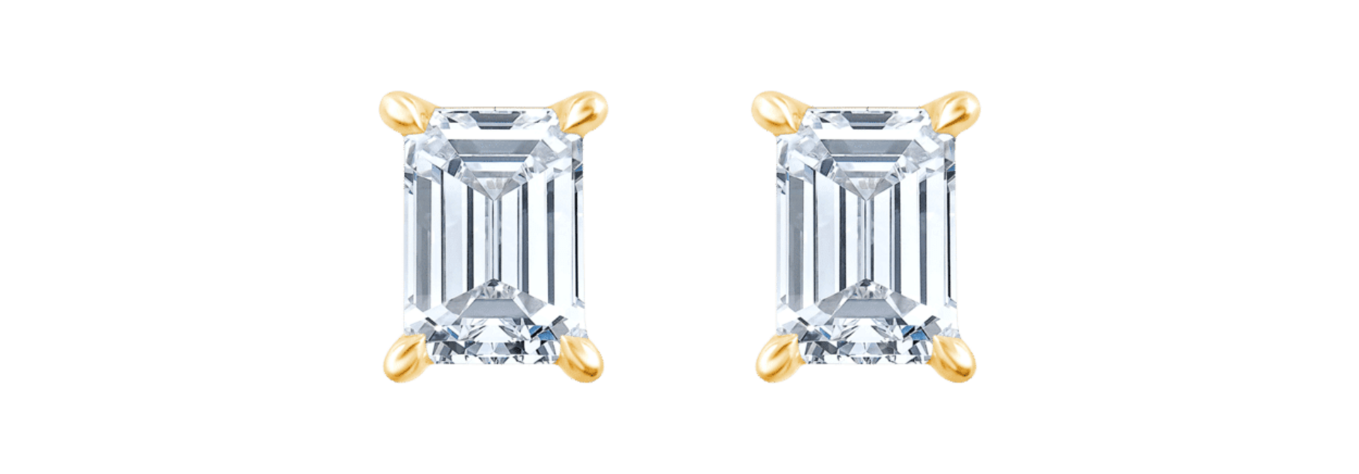 Fyere AVA 14 karaat gouden oorbellen met emerald geslepen lab-grown diamant 0,50 ct