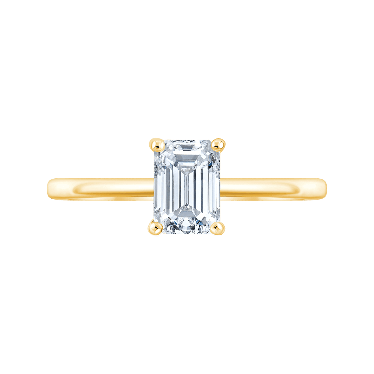 Fyere ARI 14 karaat gouden ring met emerald geslepen lab-grown diamant 1,00 ct-2