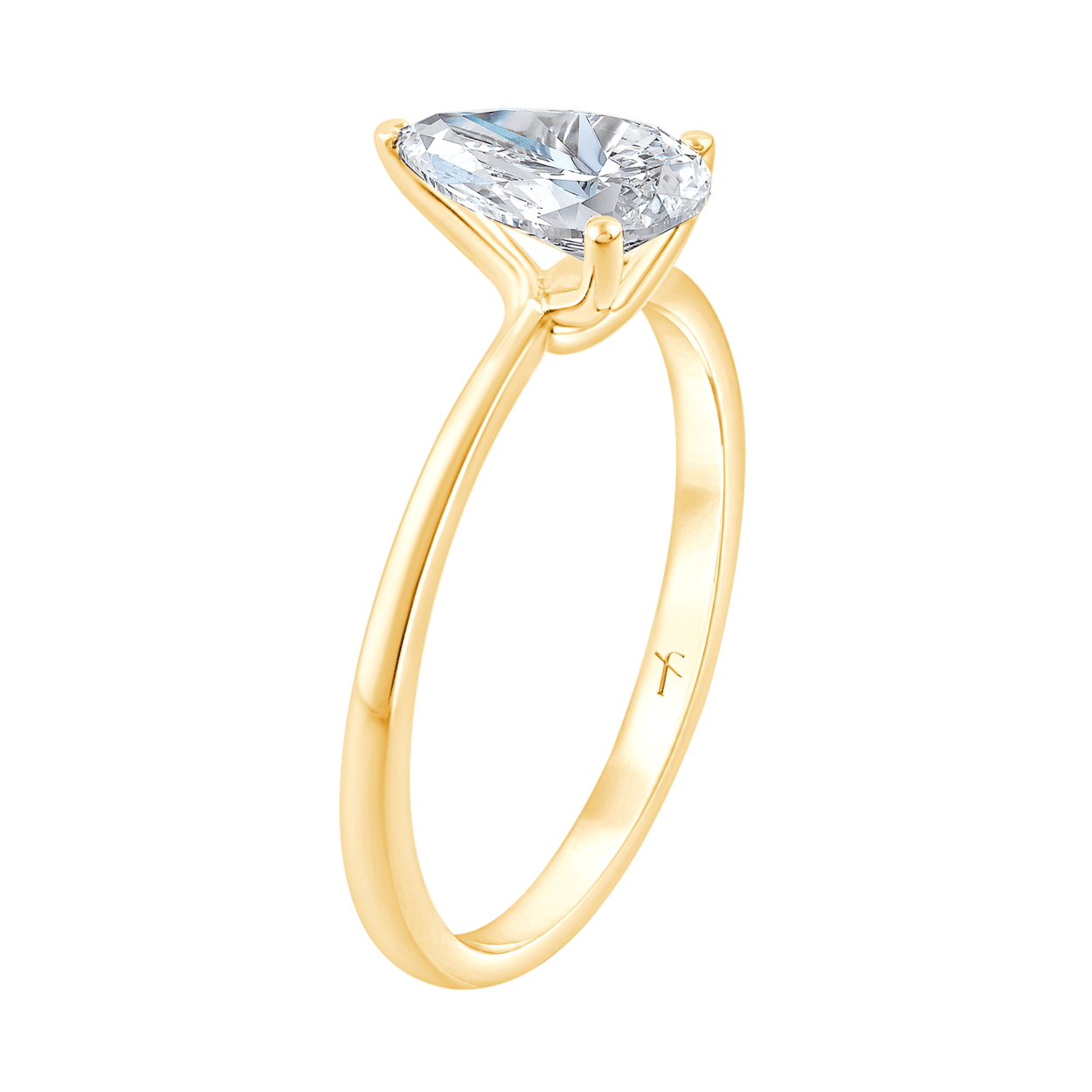 Fyere ARI 14 karaat gouden ring met peervormig geslepen lab-grown diamant 1,50 ct-1