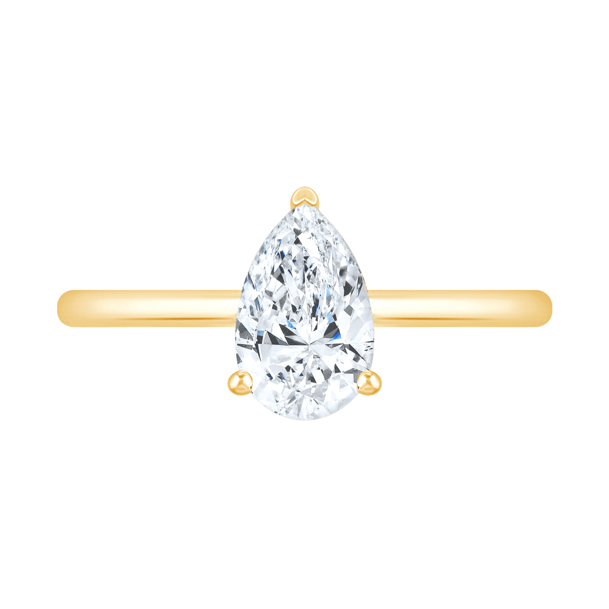 Fyere ARI 14 karaat gouden ring met peervormig geslepen lab-grown diamant 1,50 ct-2