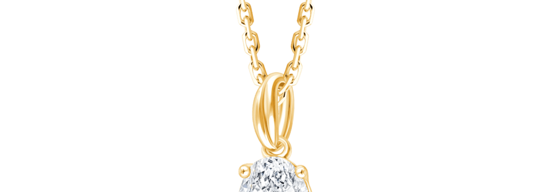 Fyere ARI 14 karaat gouden hanger met ovaal geslepen lab-grown diamant 0,50 ct