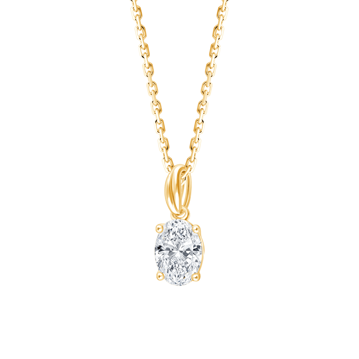 Fyere ARI 14 karaat gouden hanger met ovaal geslepen lab-grown diamant 0,50 ct-1