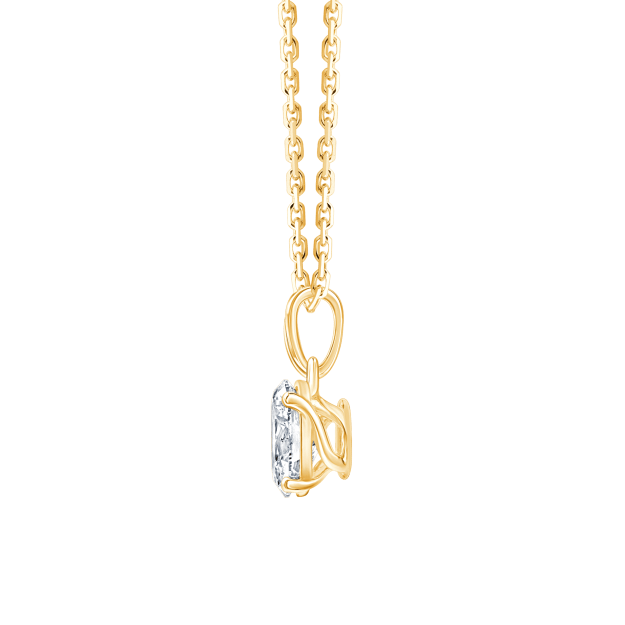 Fyere ARI 14 karaat gouden hanger met ovaal geslepen lab-grown diamant 0,50 ct-2