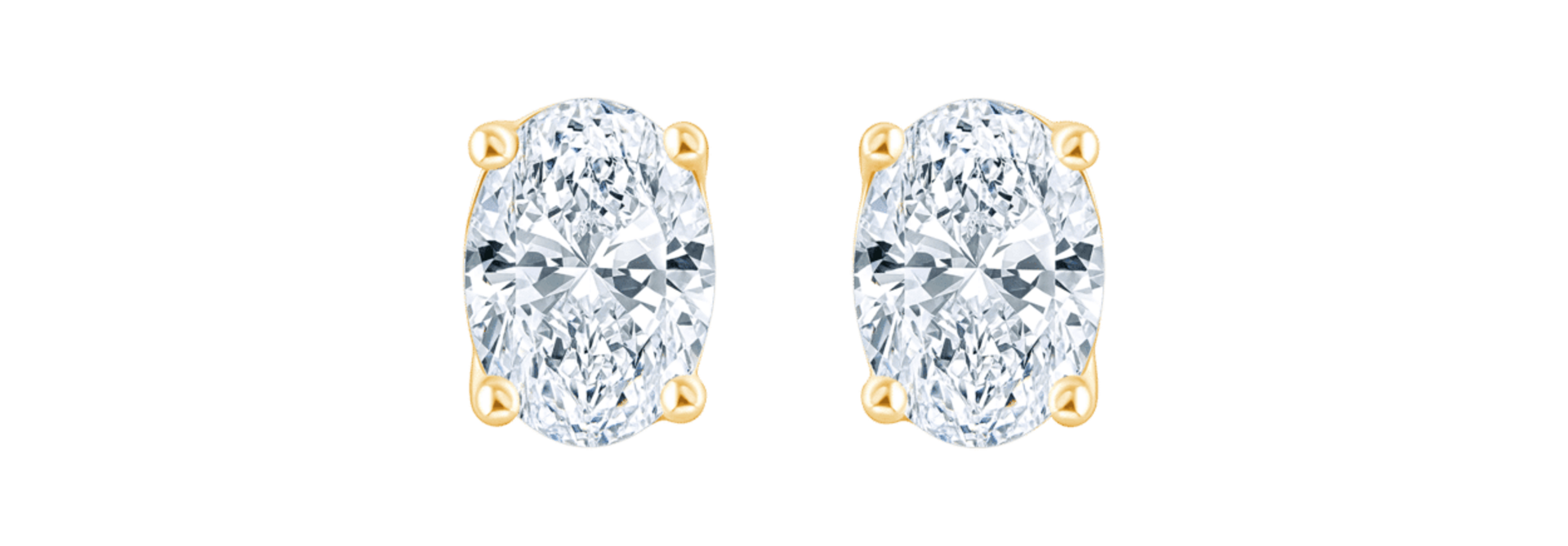 Fyere ARI 14 karaat gouden oorbellen met ovaal geslepen lab-grown diamant 0,50 ct