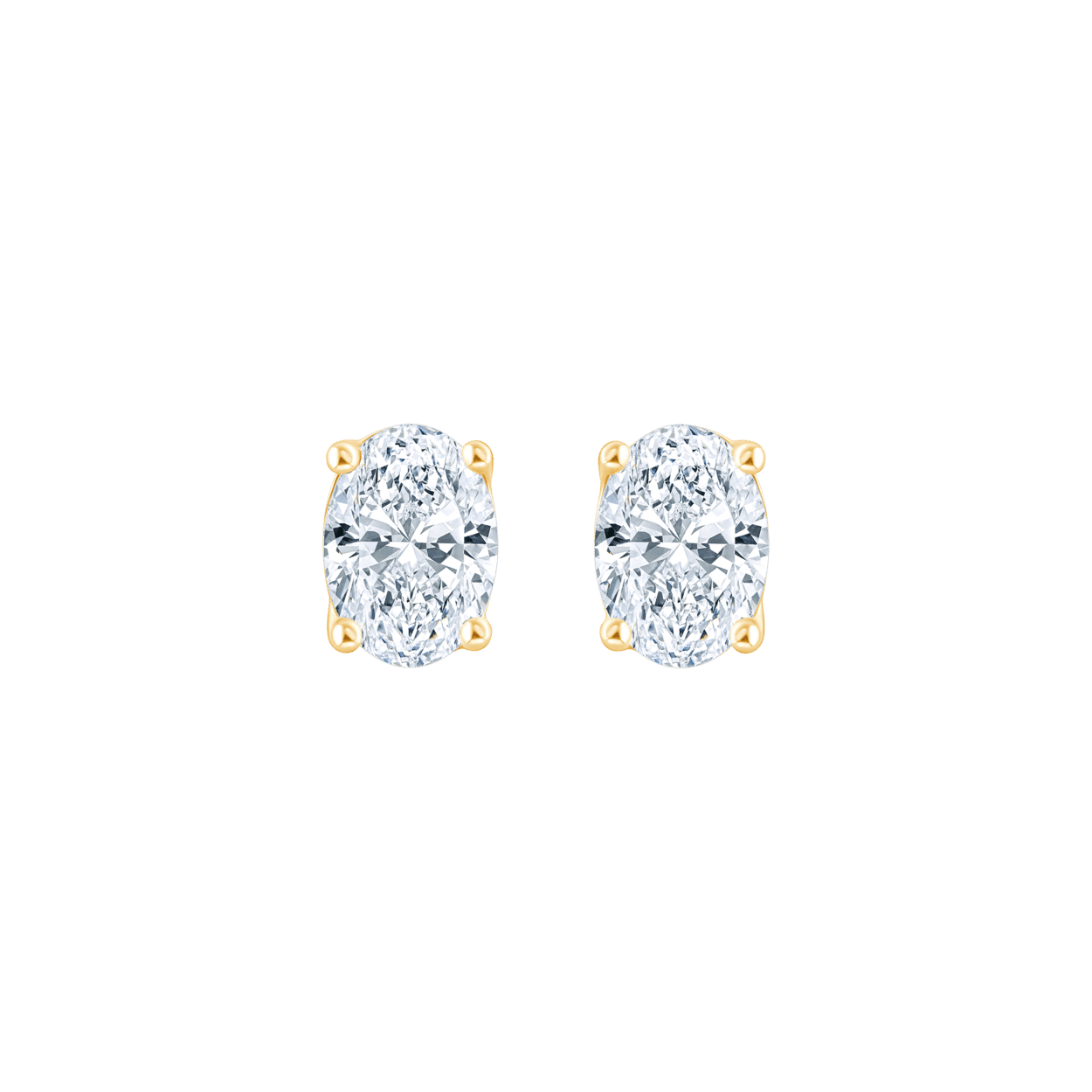 Fyere ARI 14 karaat gouden oorbellen met ovaal geslepen lab-grown diamant 0,50 ct-1