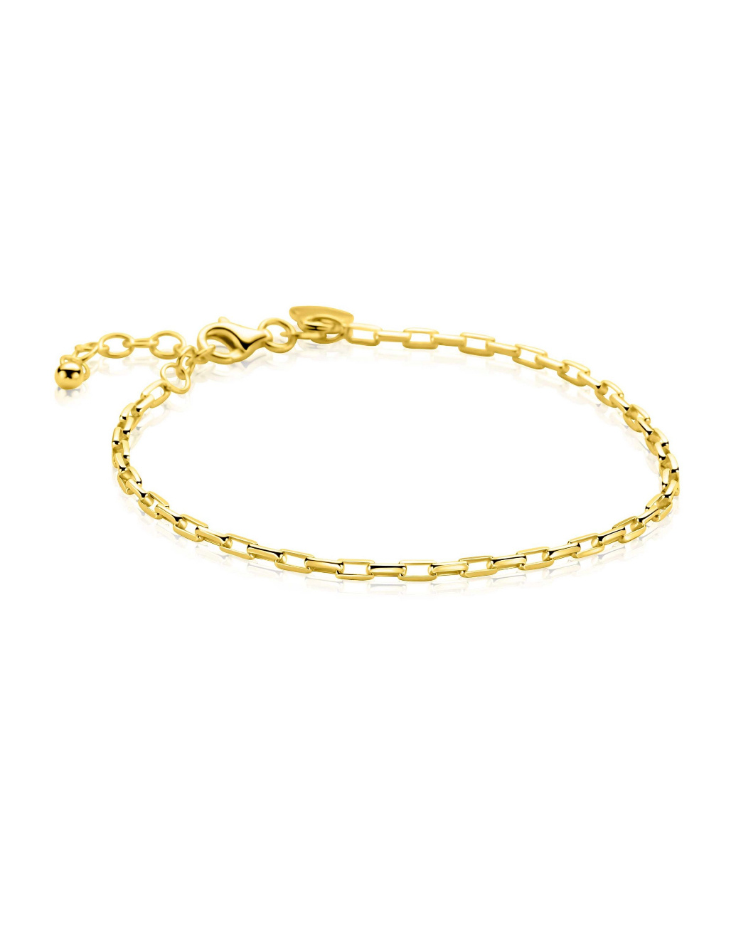 ZINZI zilveren armband geel verguldemassief geslepen anker-1