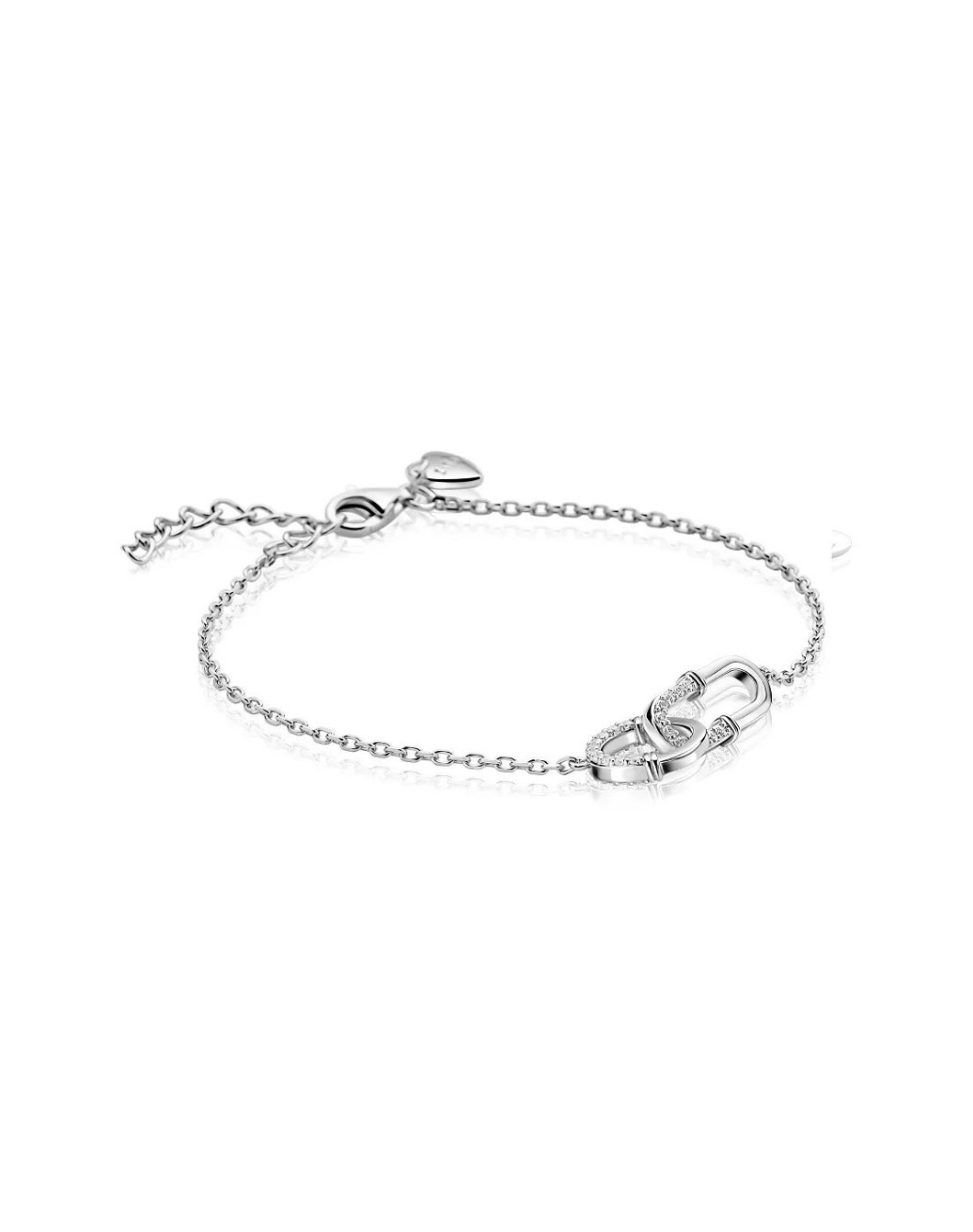 ZINZI zilveren armband verbonden rond zirkoniaen ovaal-1
