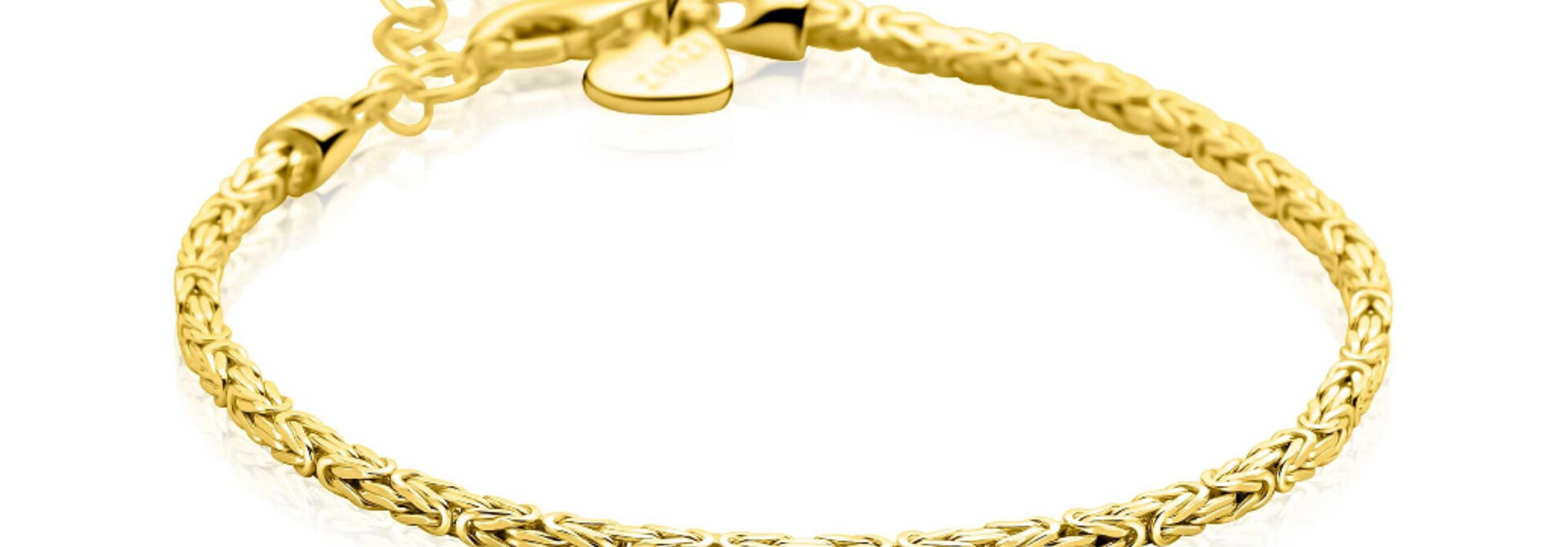 ZINZI zilverenarmband geel verguldekoningsschakel massief2mm