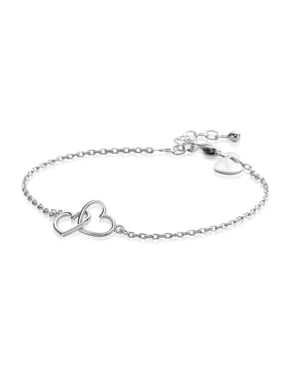 ZINZI zilveren armband twee hartjes in elkaar-1