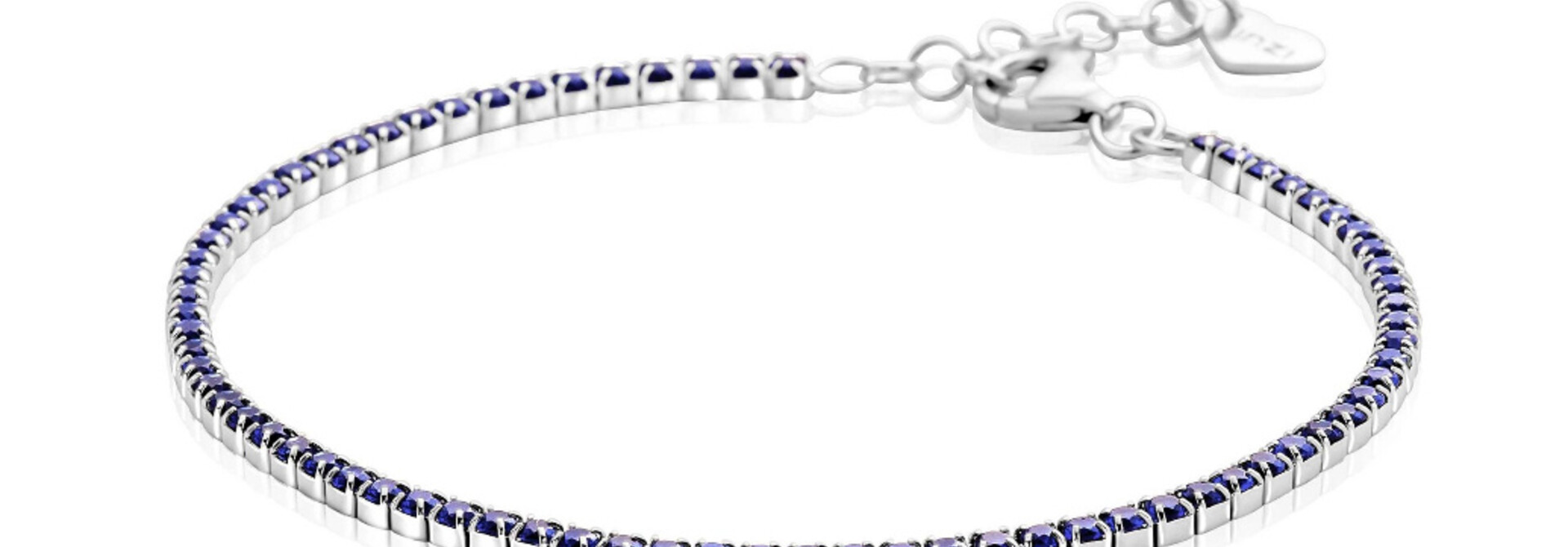 ZINZI zilveren tennisarmband met blauwe zirkonia2.1mm