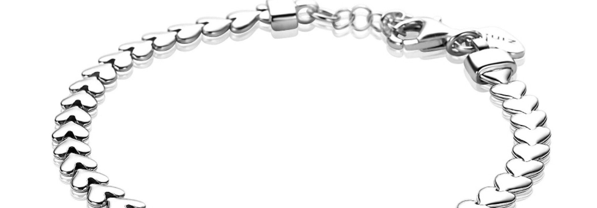 ZINZI zilveren armband hartjes