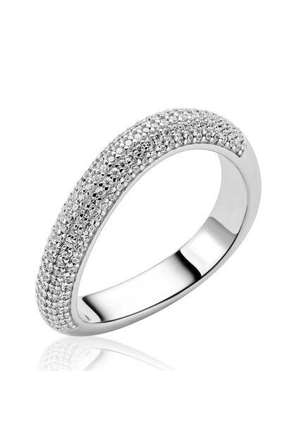ZINZI zilveren ring golfvorm