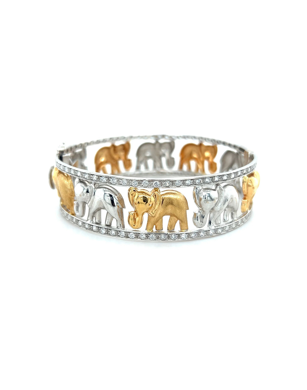 Armband vaste band met oliftanten bicolor-1