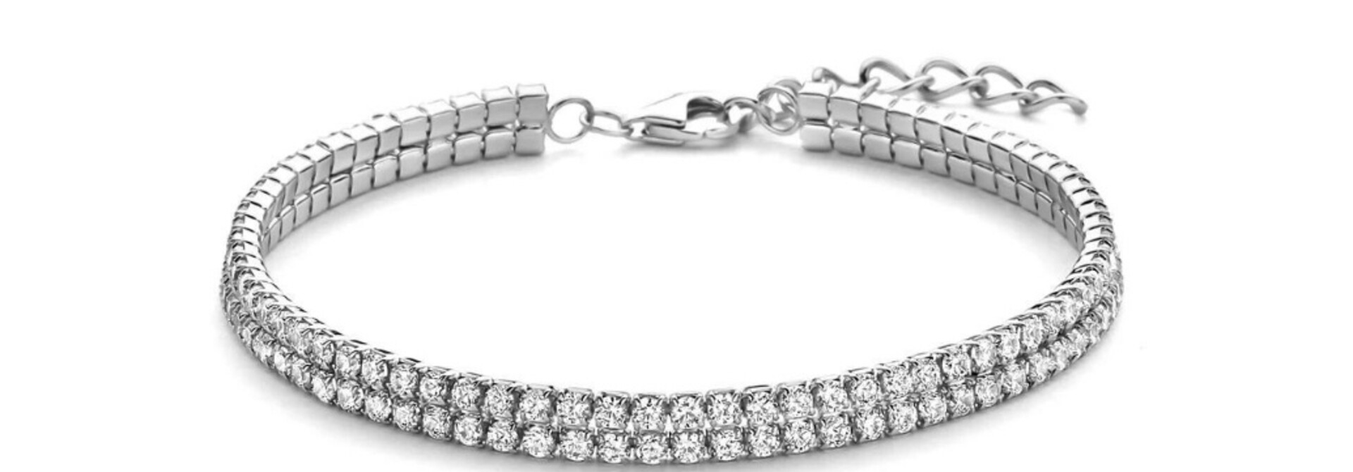 Armband tennis dubbele rij met zirkonia stenen