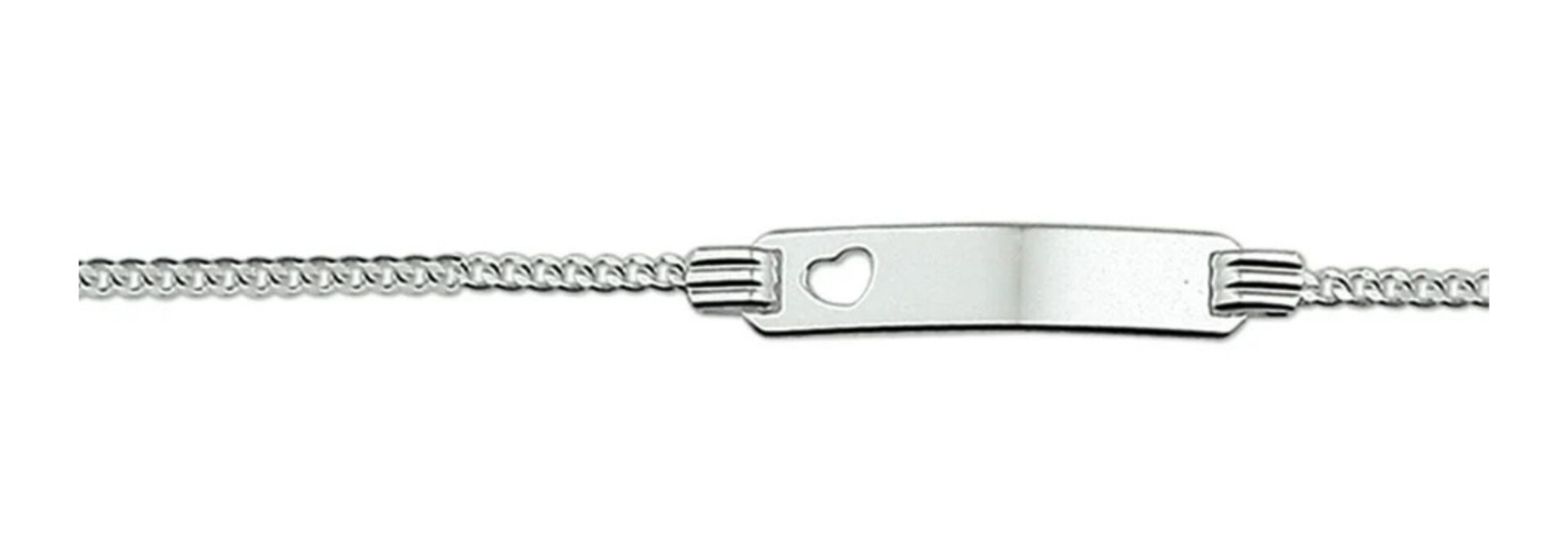 Armband  met plaat en hart uitkeping