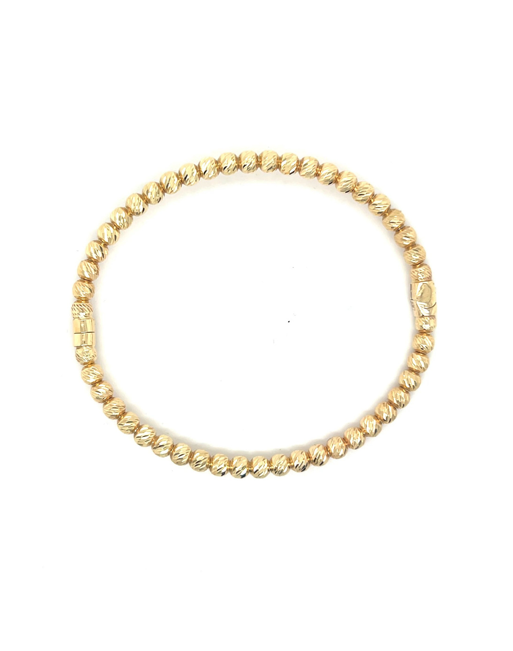 Armband vaste band met diamond cut balletjes-1