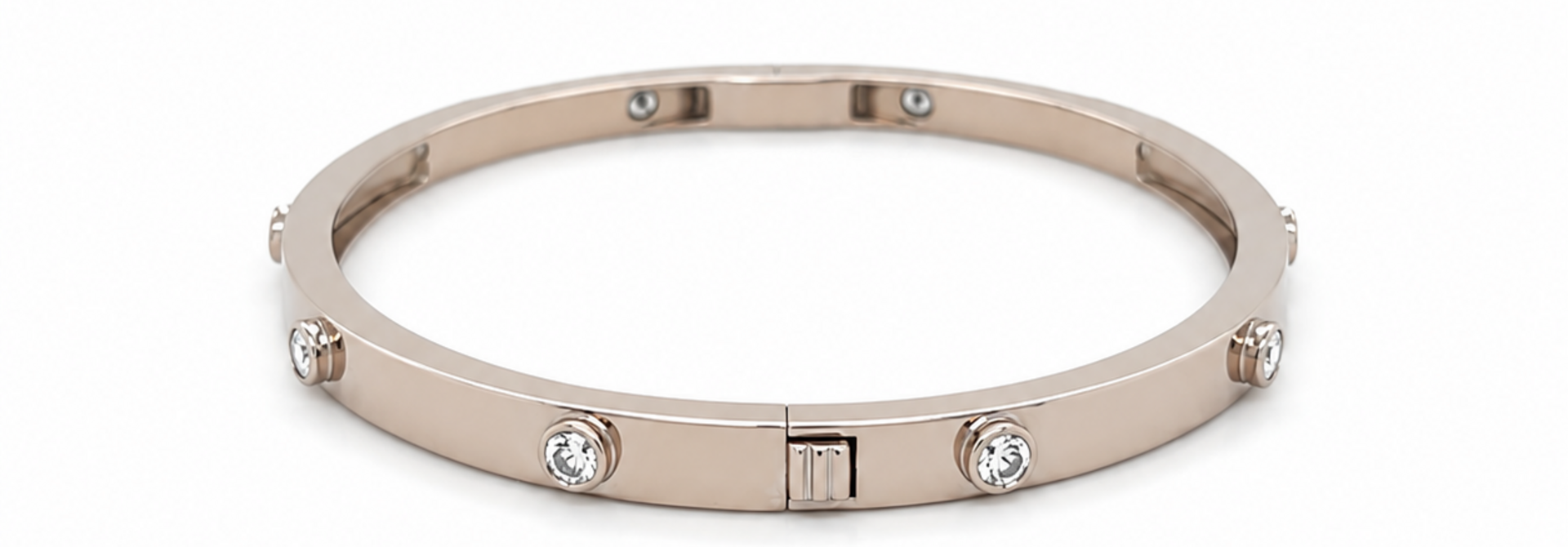 Armband vaste ronde band met diamanten