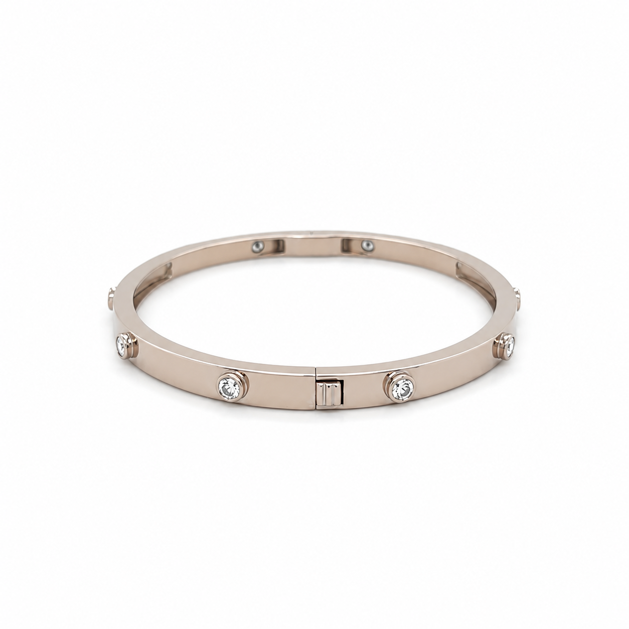 Armband vaste ronde band met diamanten-1