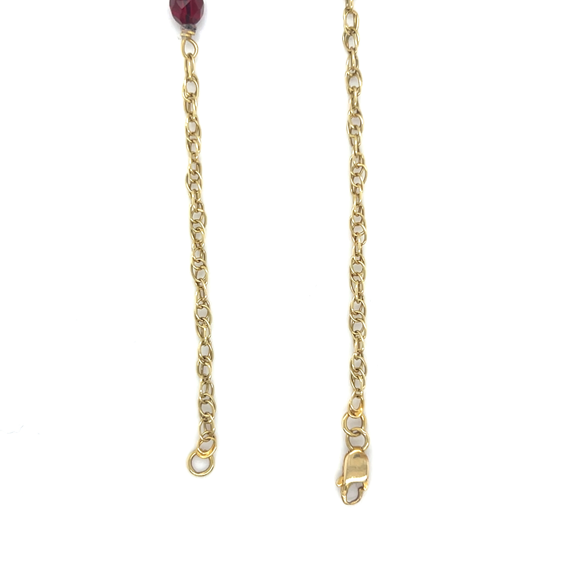 Ketting fantasieschakel rode stenen-2