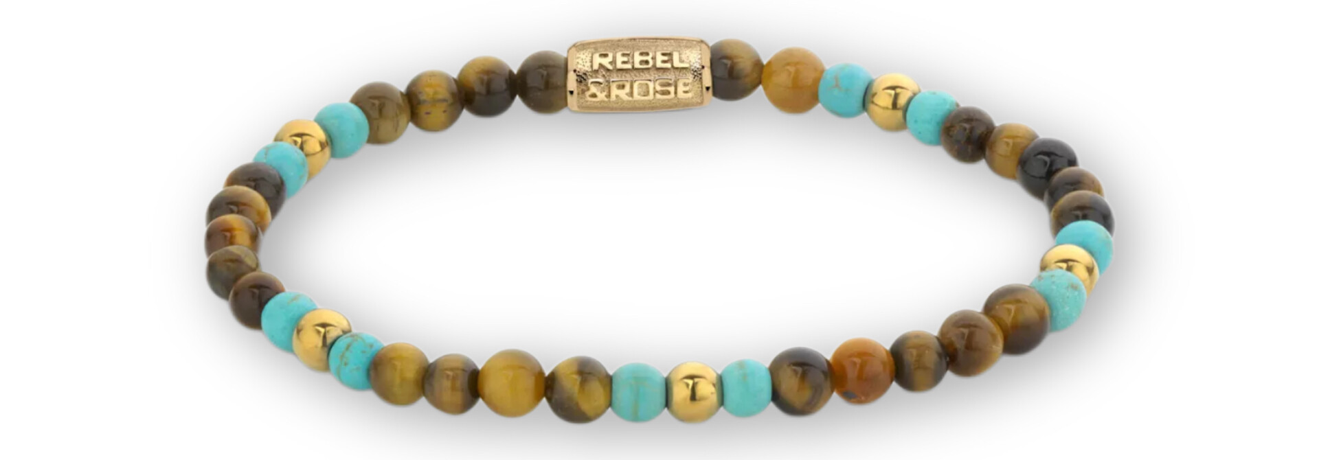 Mix Tiger Turquoise gold-coloured - 4mm S & M
