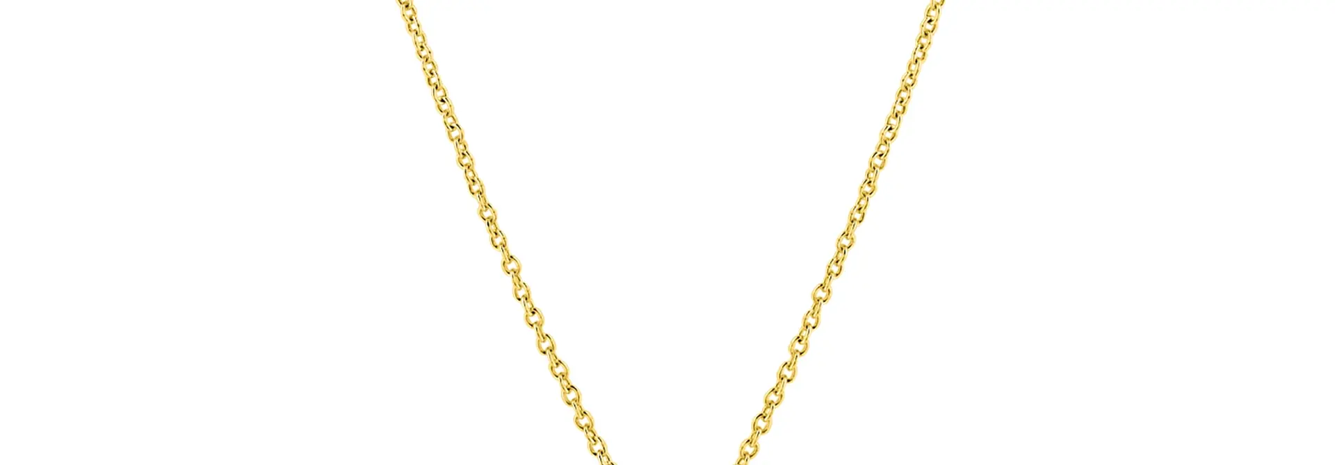 ZINZI zilver gold plated ketting 42-45 cm met open klaver hanger