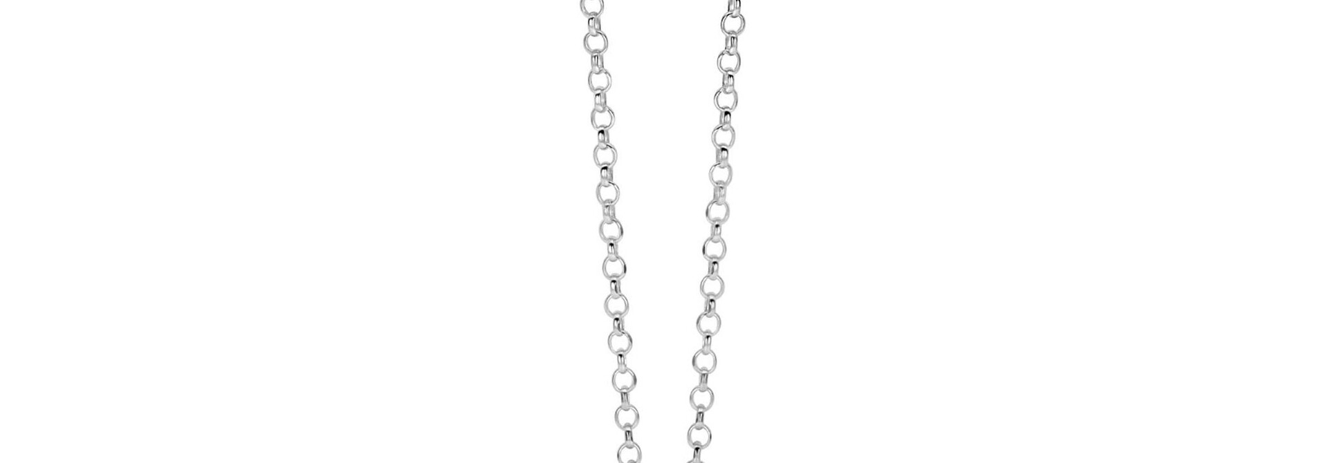 ZINZI zilveren collier 45 cm met hanger van drie verbonden ringen (knoop-stijl)