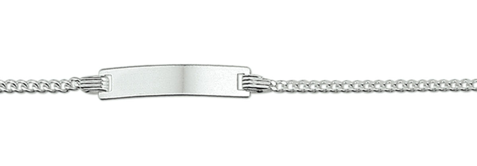 Armband zilver gourmette 4 zijdes geslepen met plaatje graveerbaar