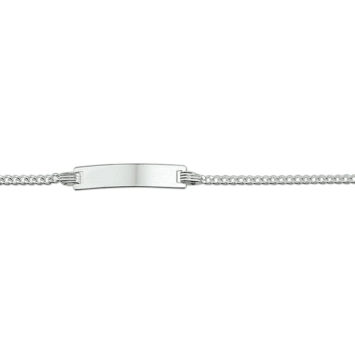 Armband zilver gourmette 4 zijdes geslepen met plaatje graveerbaar-1