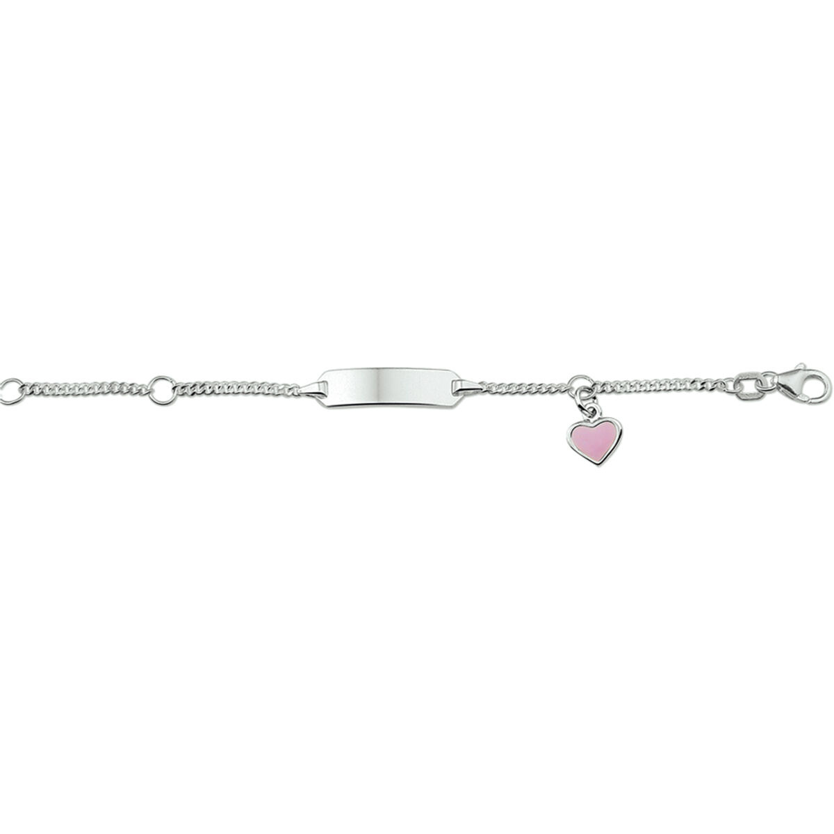 Armband zilver graveerarmband hart emaille-2