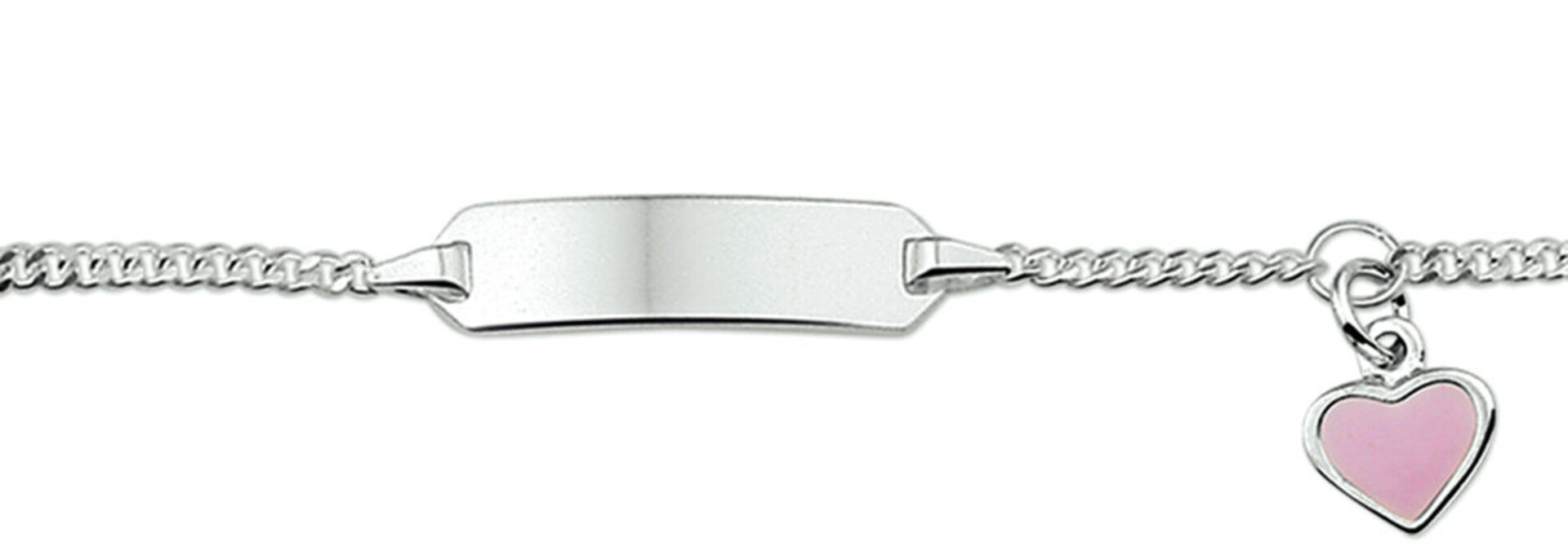 Armband zilver graveerarmband hart emaille