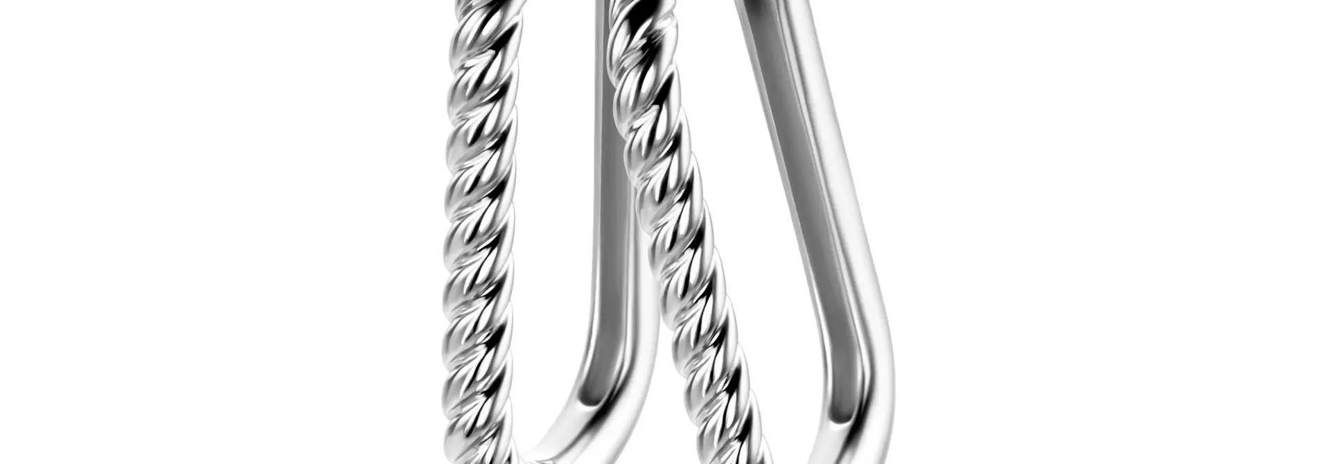 ZINZI zilveren klapcreolen half bewerkt 24,5x2,5mm