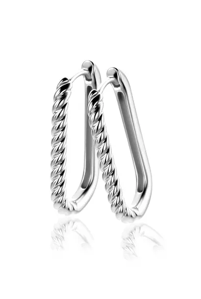 ZINZI zilveren klapcreolen half bewerkt 24,5x2,5mm