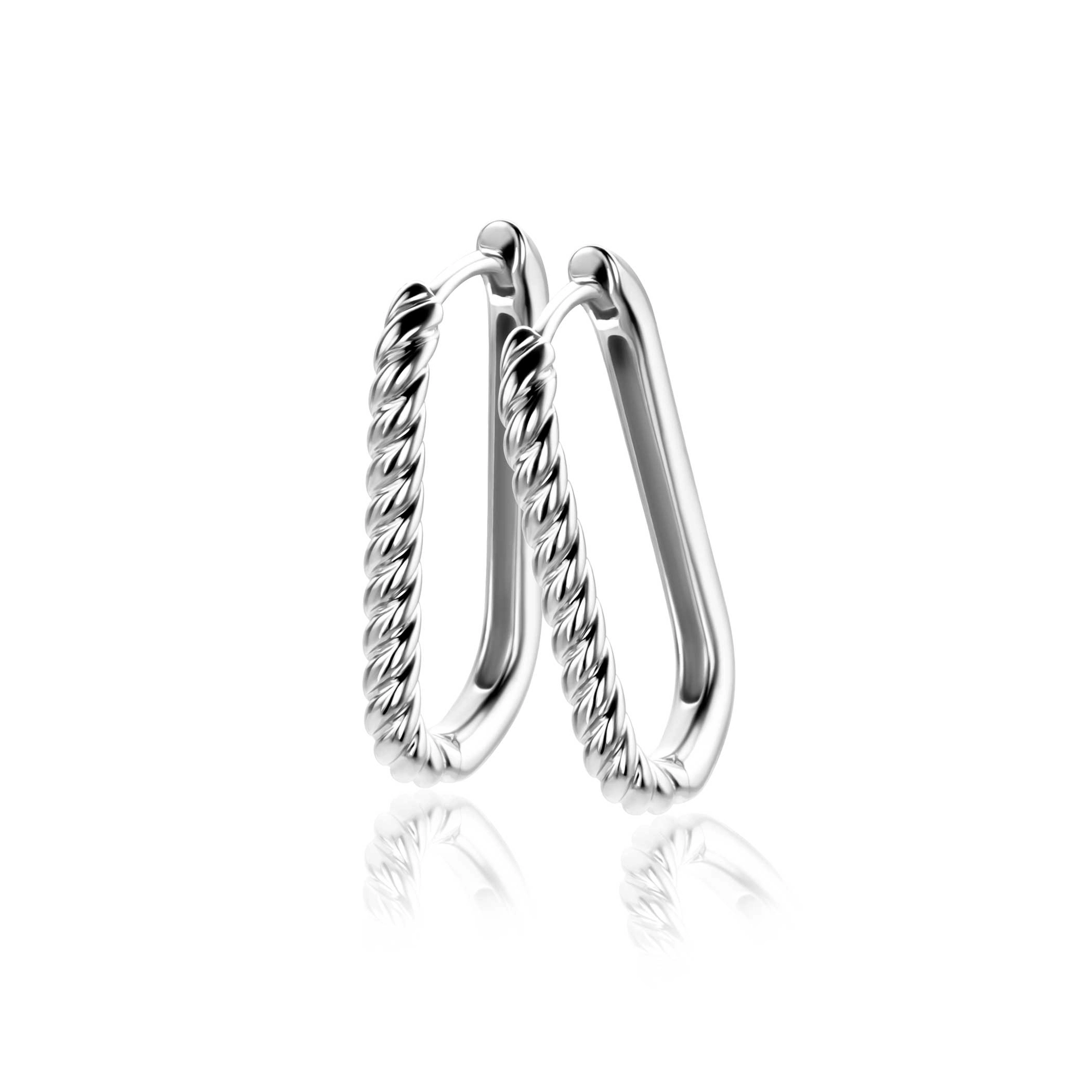 ZINZI zilveren klapcreolen half bewerkt 24,5x2,5mm-1