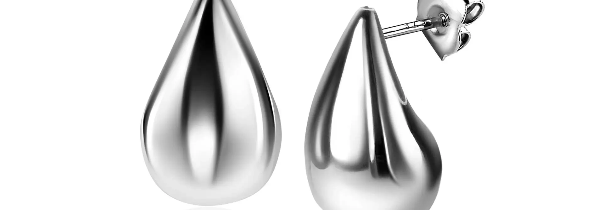 ZINZI zilveren oorstekers druppelvorm 20mm