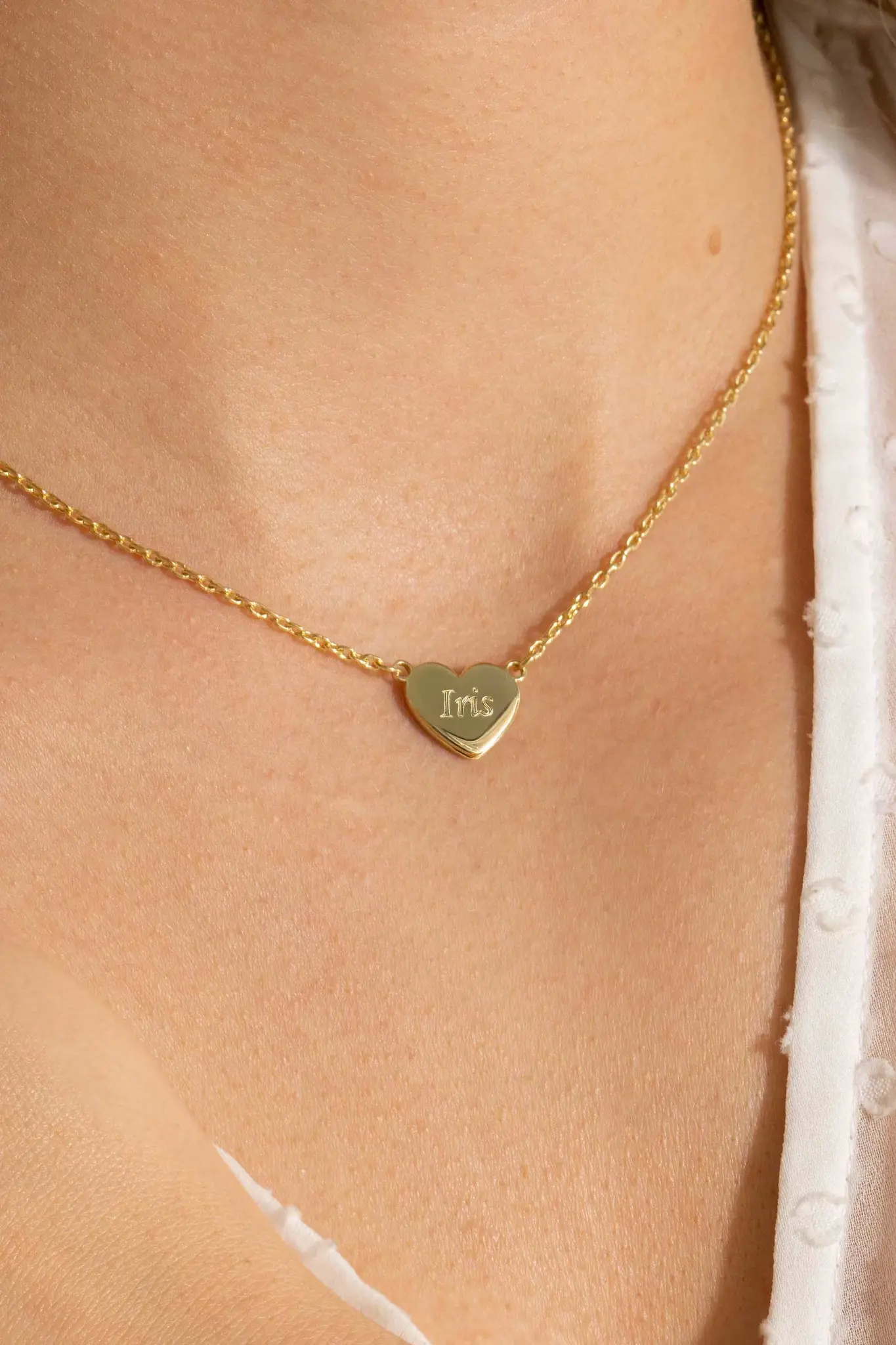 ZINZI zilveren collier geel verguld met hart plaatje 42/45cm-2