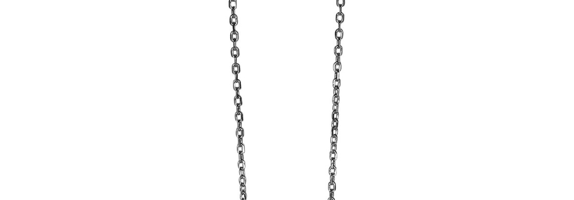 ZINZI zilveren collier met hart plaatje 42/45cm