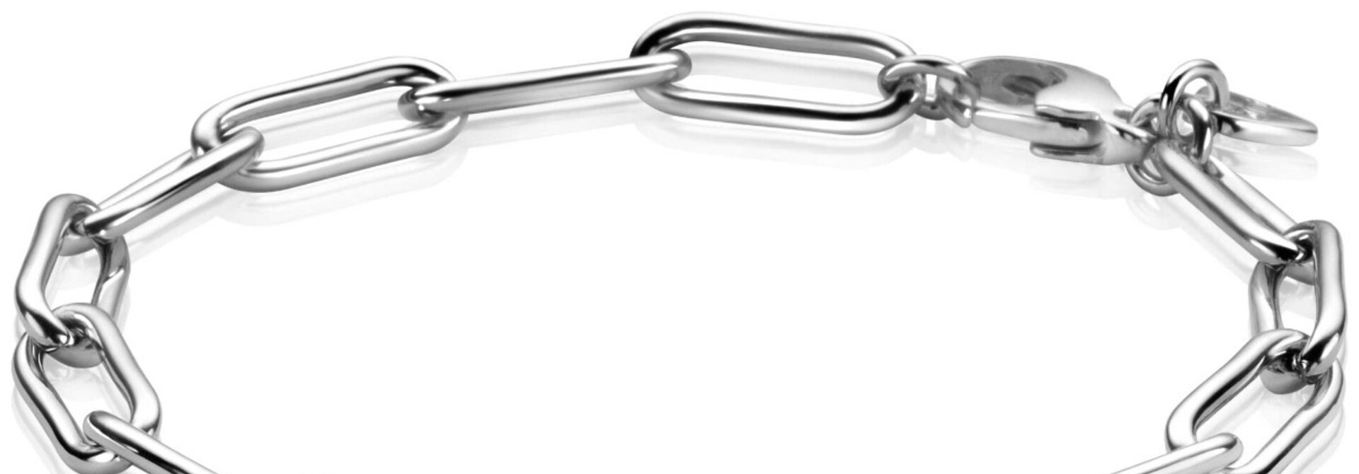 ZINZI zilveren armband paperclip schakels 5,8mm breed