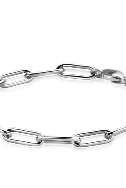 ZINZI zilveren armband paperclip schakels 5,8mm breed