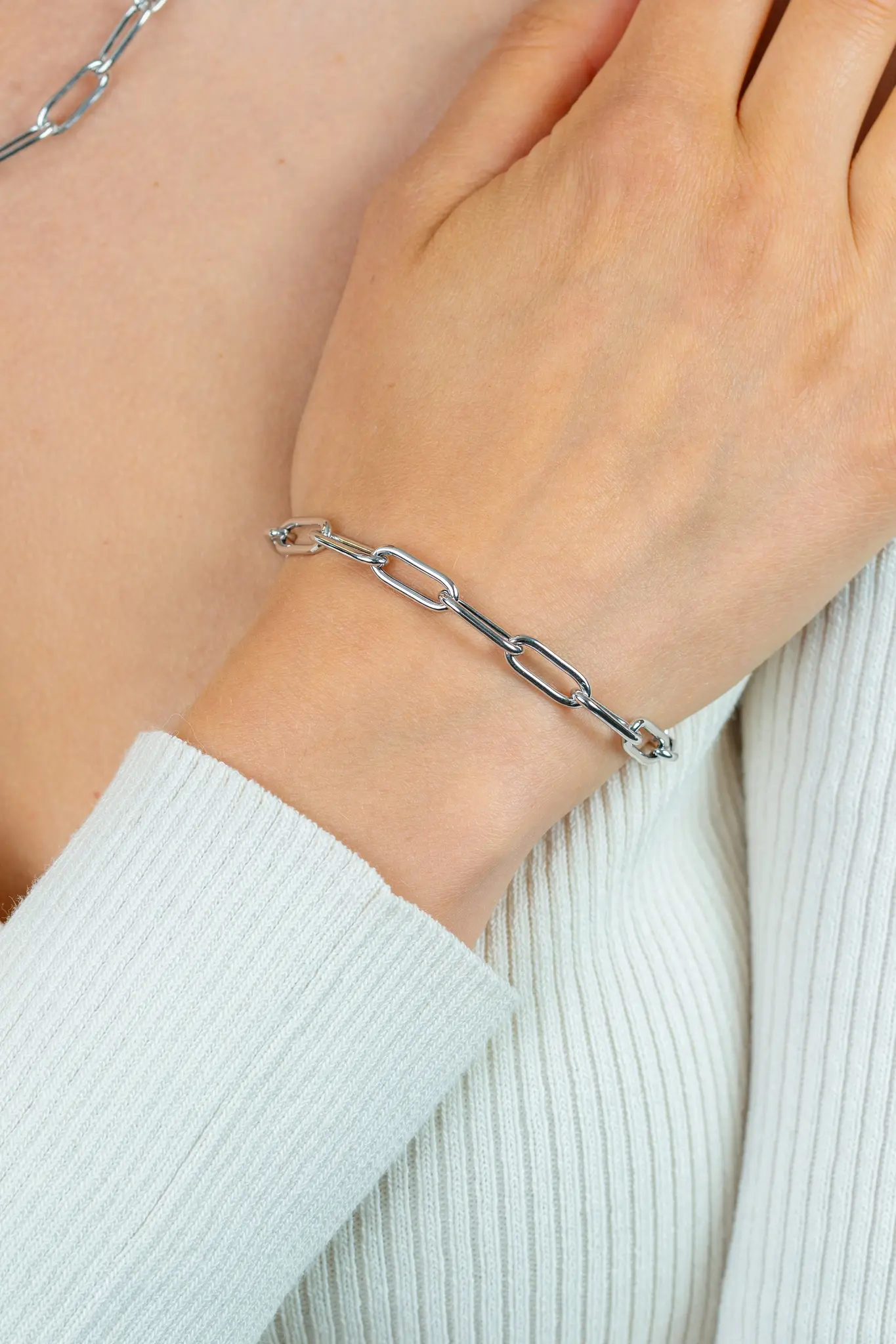 ZINZI zilveren armband paperclip schakels 5,8mm breed-2