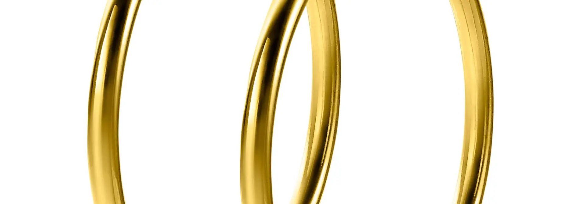 ZINZI zilveren oorringen glad geel verguld 46x3mm
