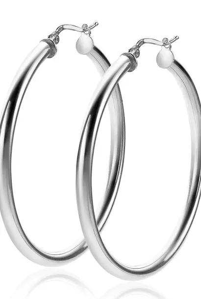 ZINZI zilveren oorringen glad 46x3mm