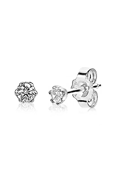 ZINZI zilveren oorknopjes 6-poot chaton zirkonia 3,5mm