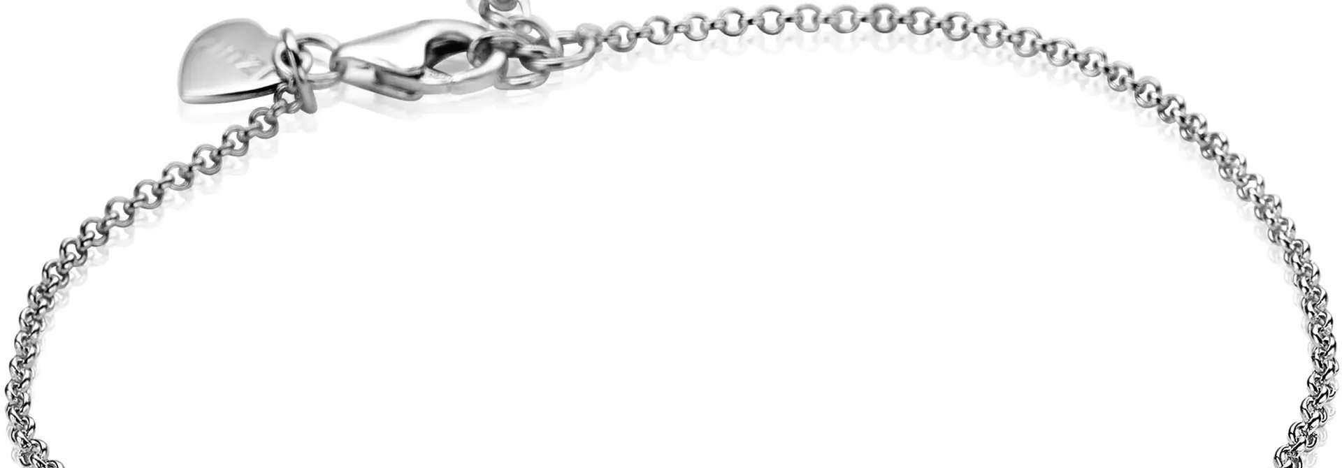 ZINZI zilveren armband 2 ronde vormen in elkaar met 1 zirkonia