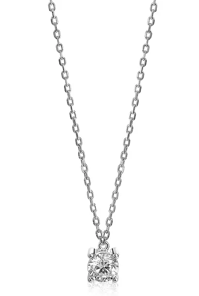 ZINZI zilveren collier met zirkonia in vierpootchaton 43cm